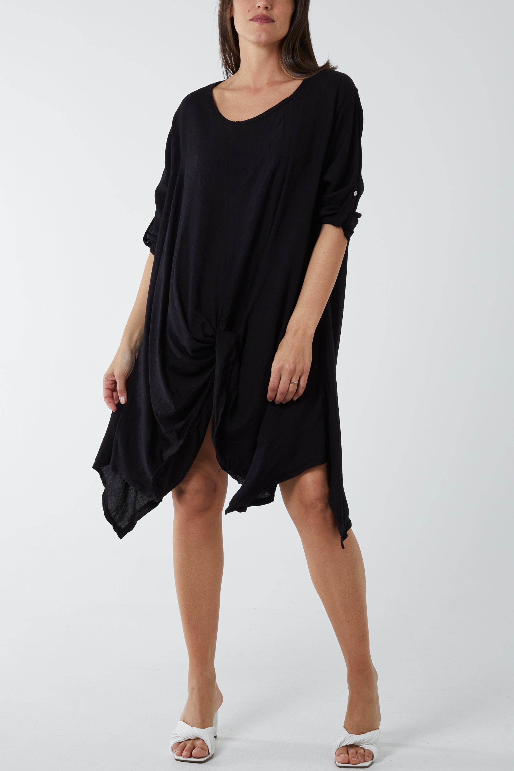 Asymmetric Hem Tunic Dress