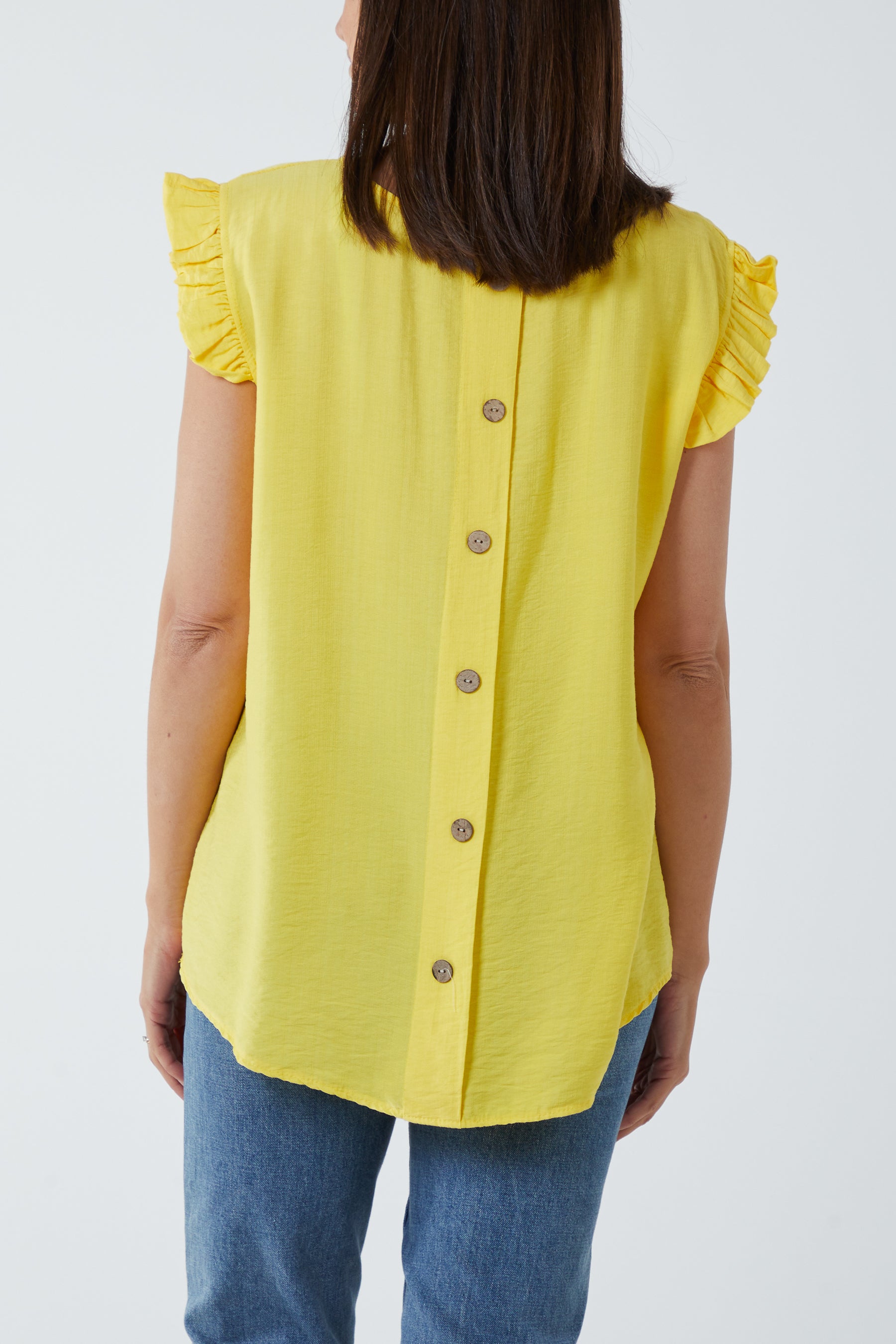 Linen Look Top Back Button