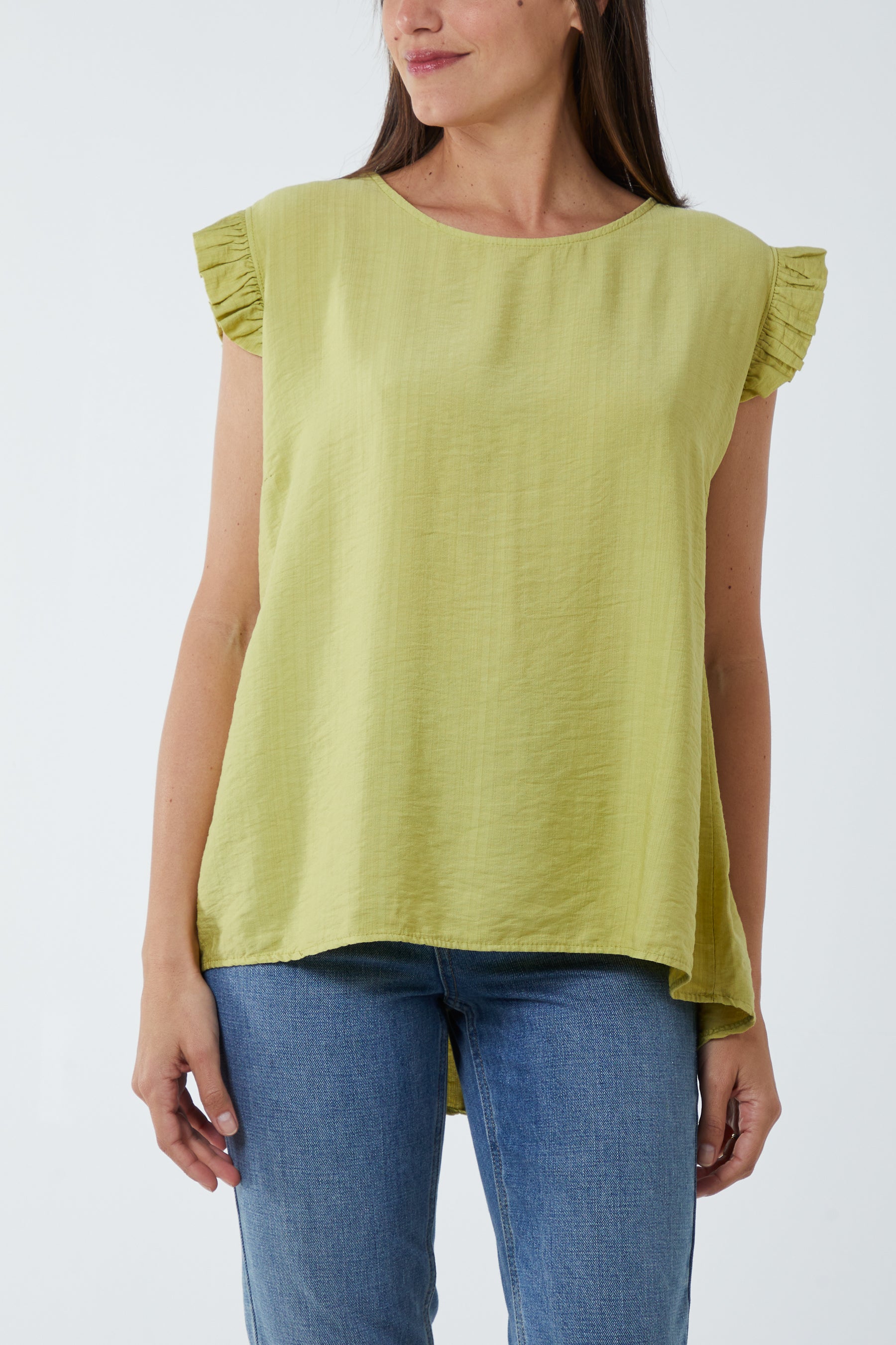 Linen Look Top Back Button