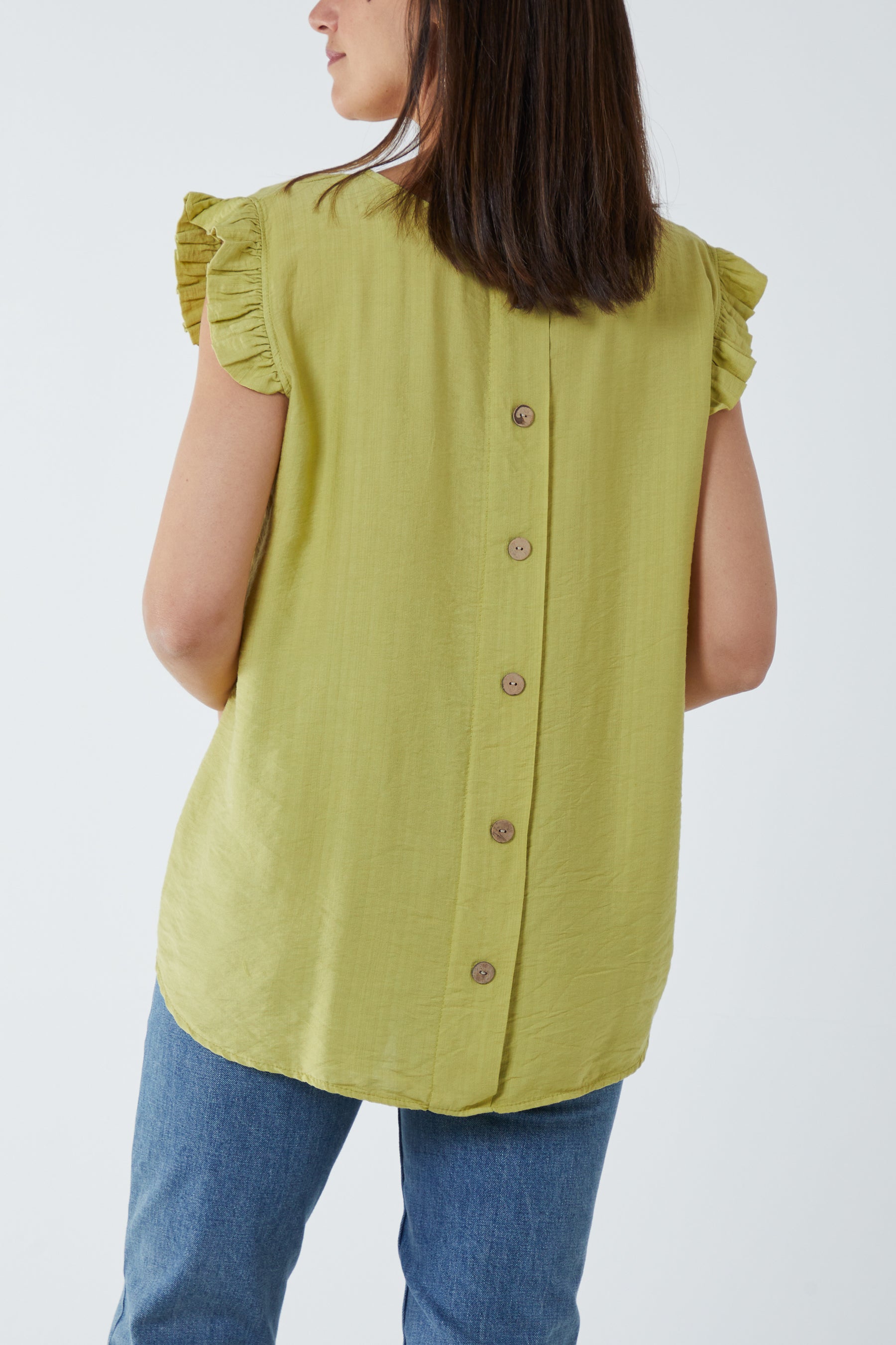 Linen Look Top Back Button