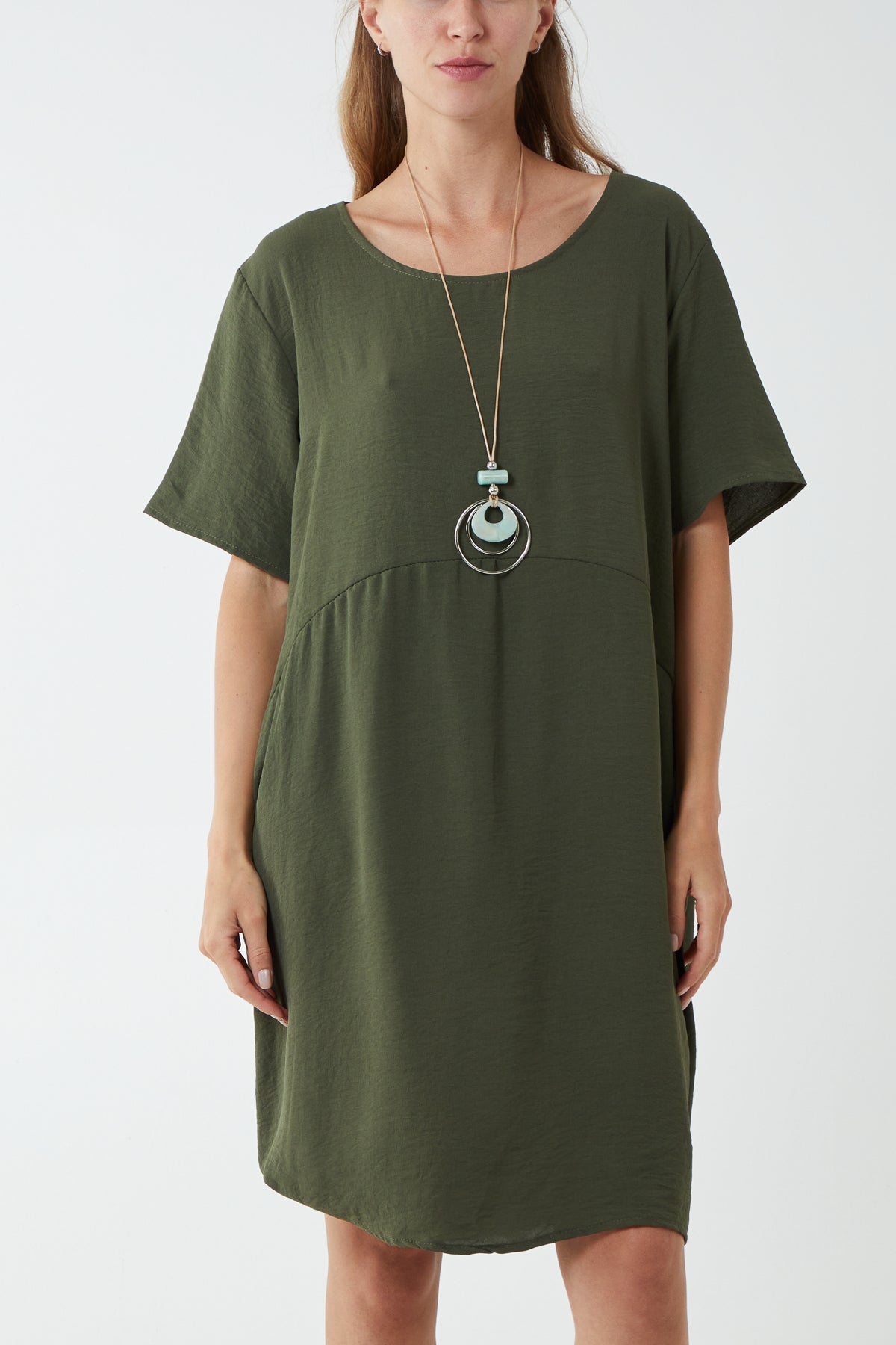 Cocoon Necklace Midi Dress