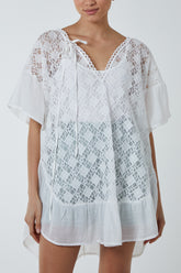 Broderie Frill Detail Kimono