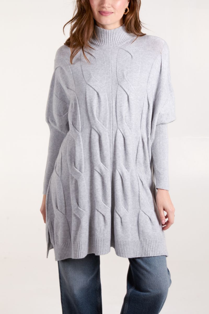 Stand Neck Cable Batwing Jumper