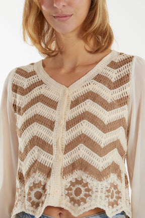 Crochet Zig-Zag Button Top