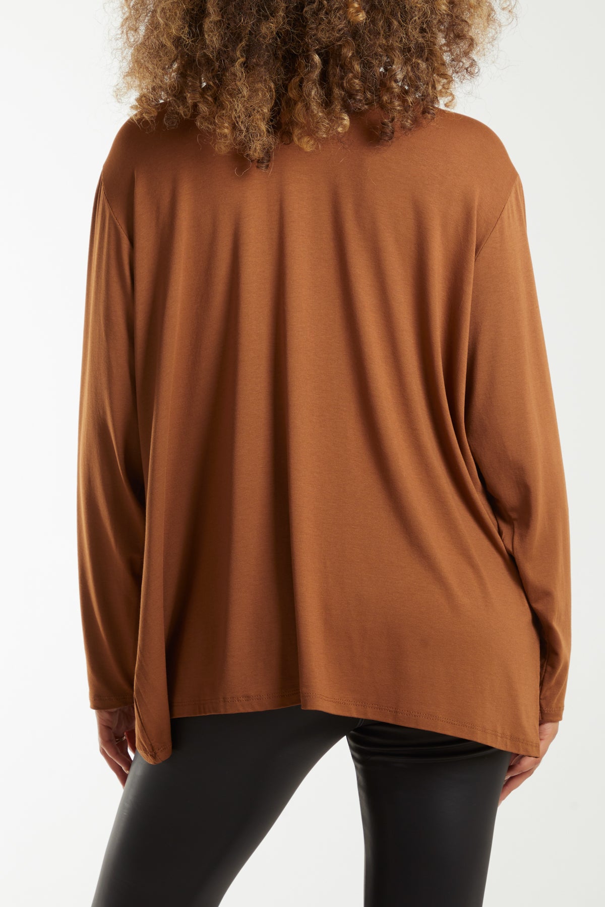 Long Sleeve Frill Turtle Neck Top
