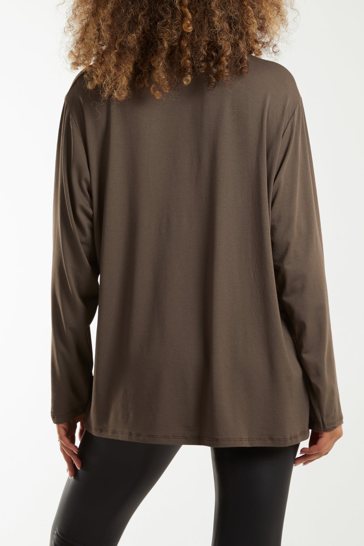 Long Sleeve Frill Turtle Neck Top
