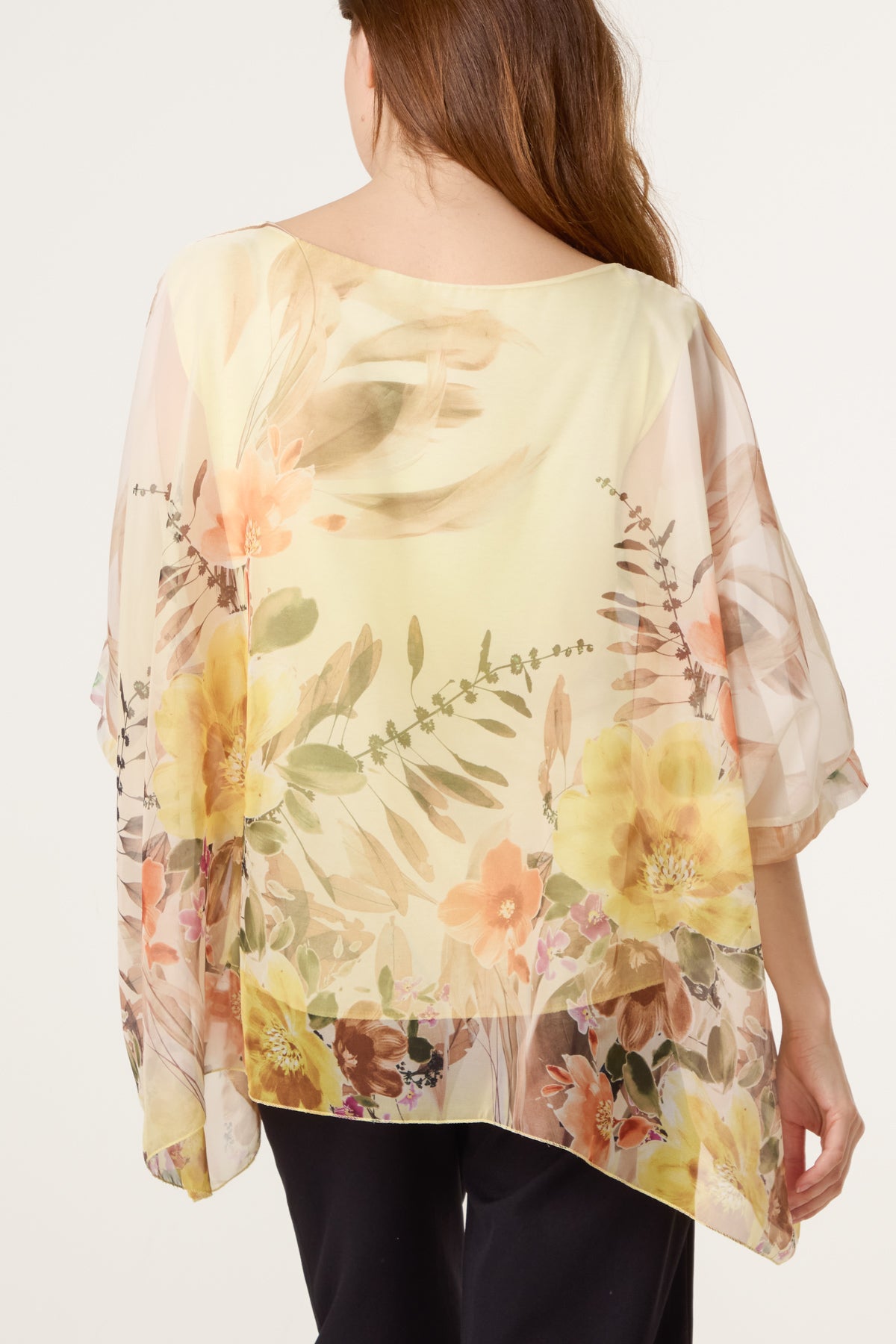 Floral Chiffon Tunic Blouse