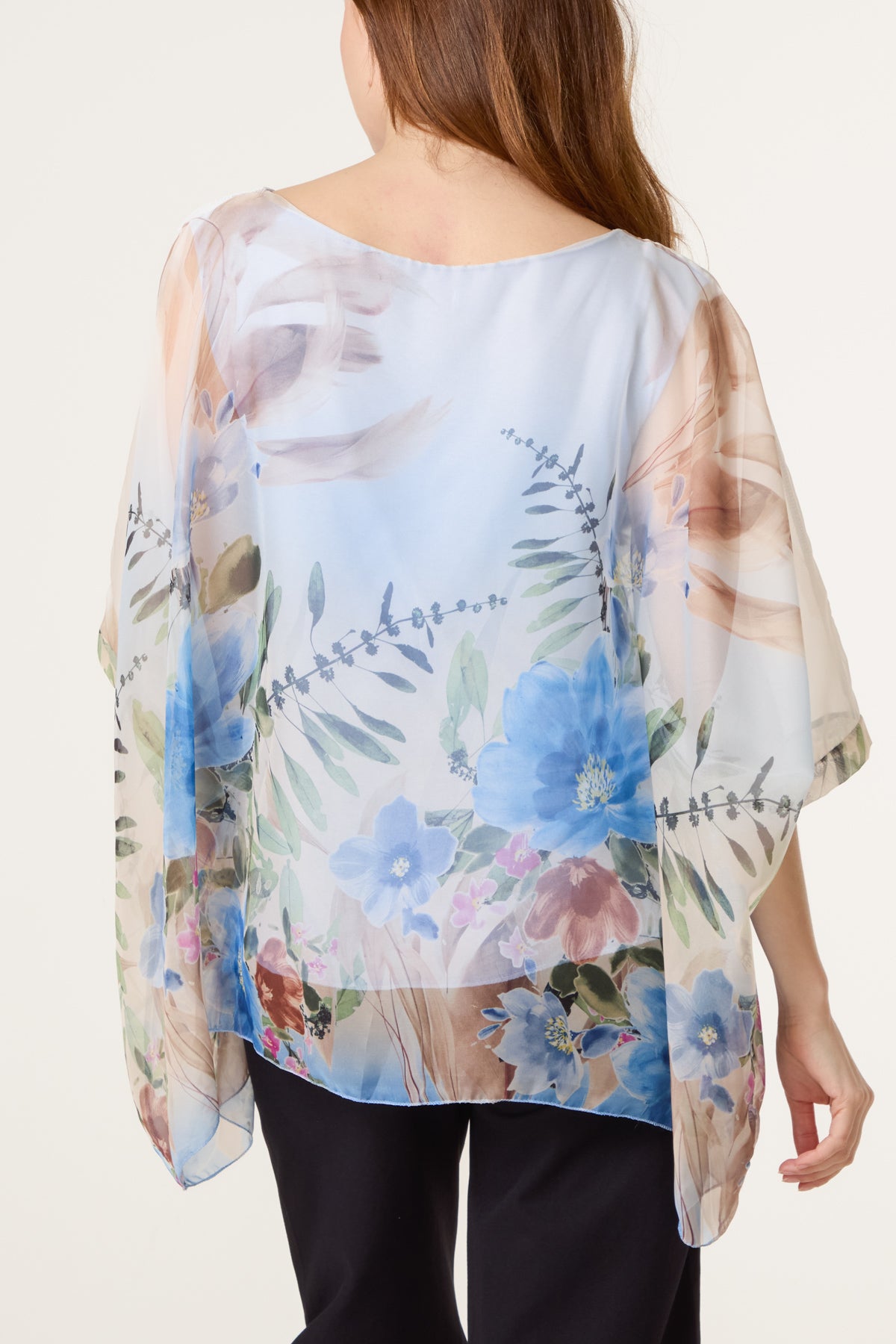 Floral Chiffon Tunic Blouse