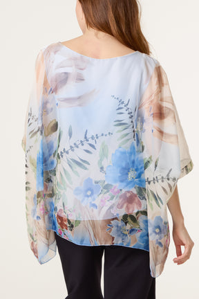 Floral Chiffon Tunic Blouse