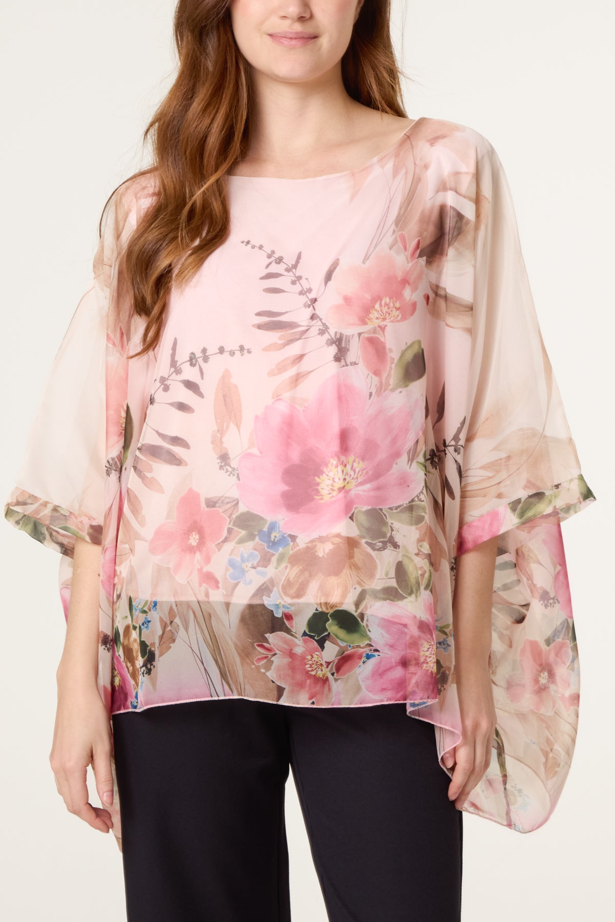 Floral Chiffon Tunic Blouse
