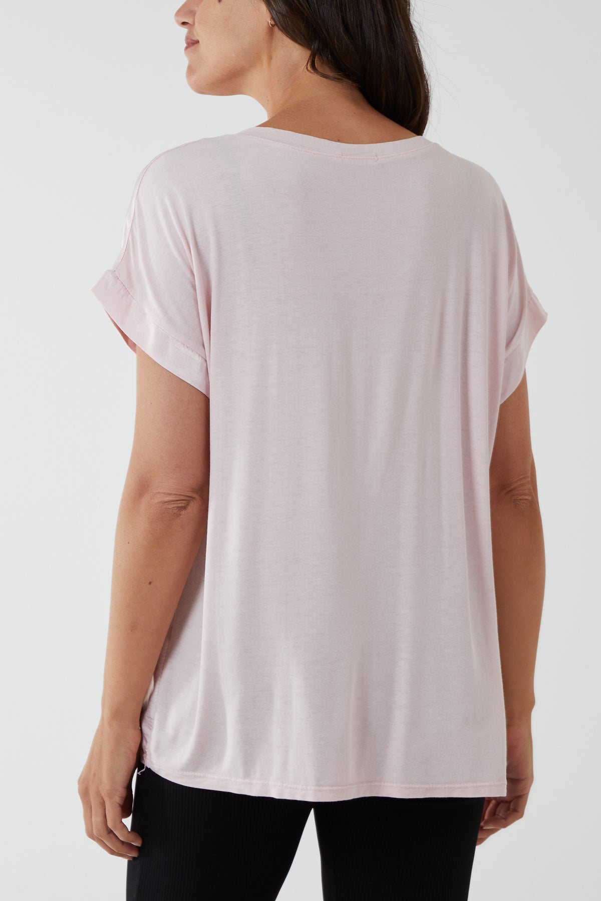 V-Neck Satin Feel T-Shirt