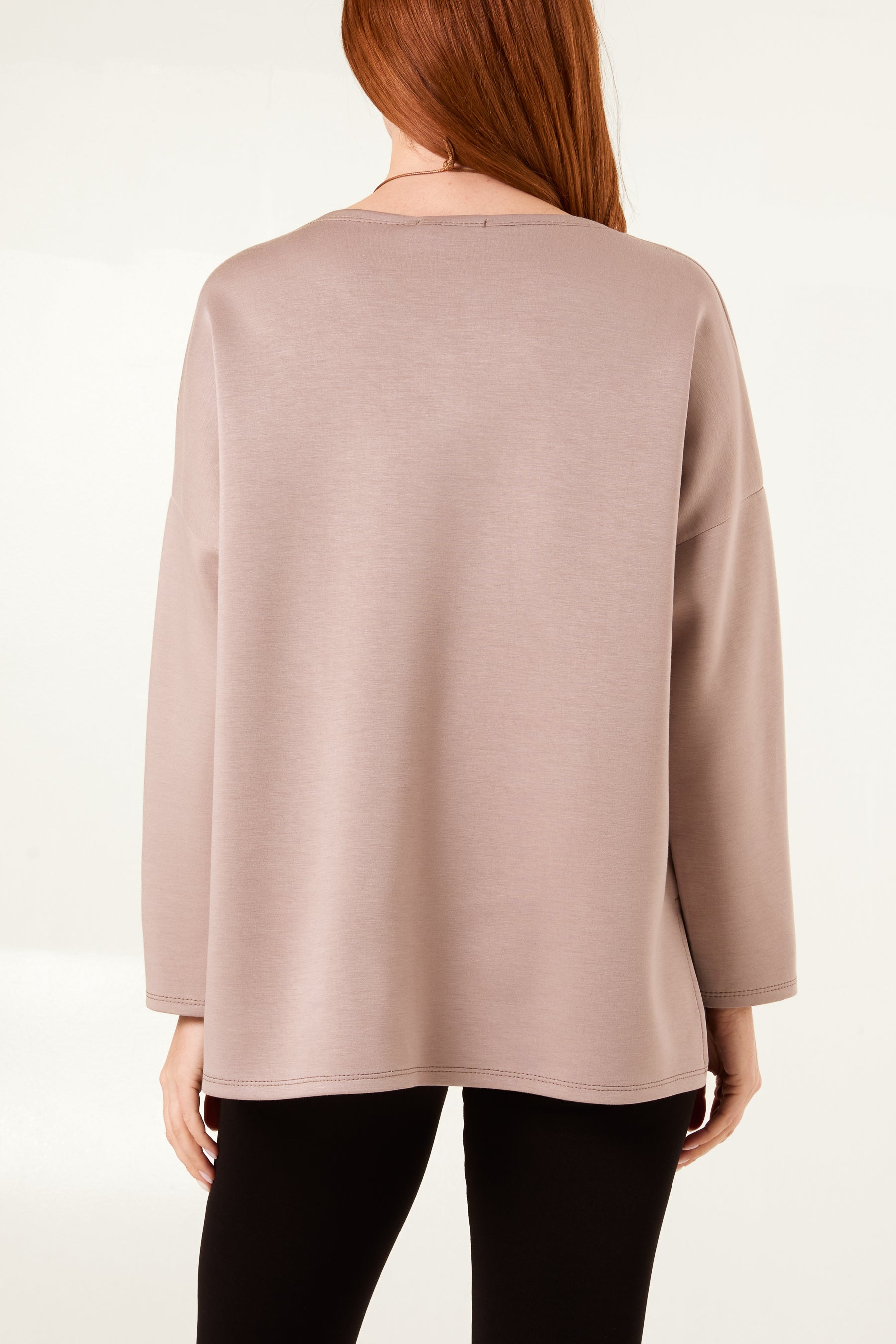 Necklace Round Neck Soft Touch Sweatshirt