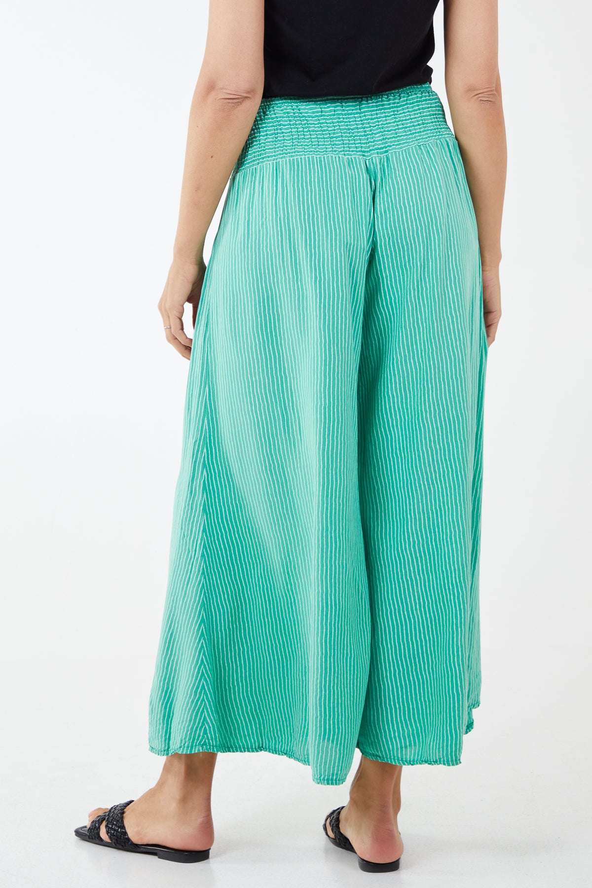 Pinstripe Wide Leg Trousers