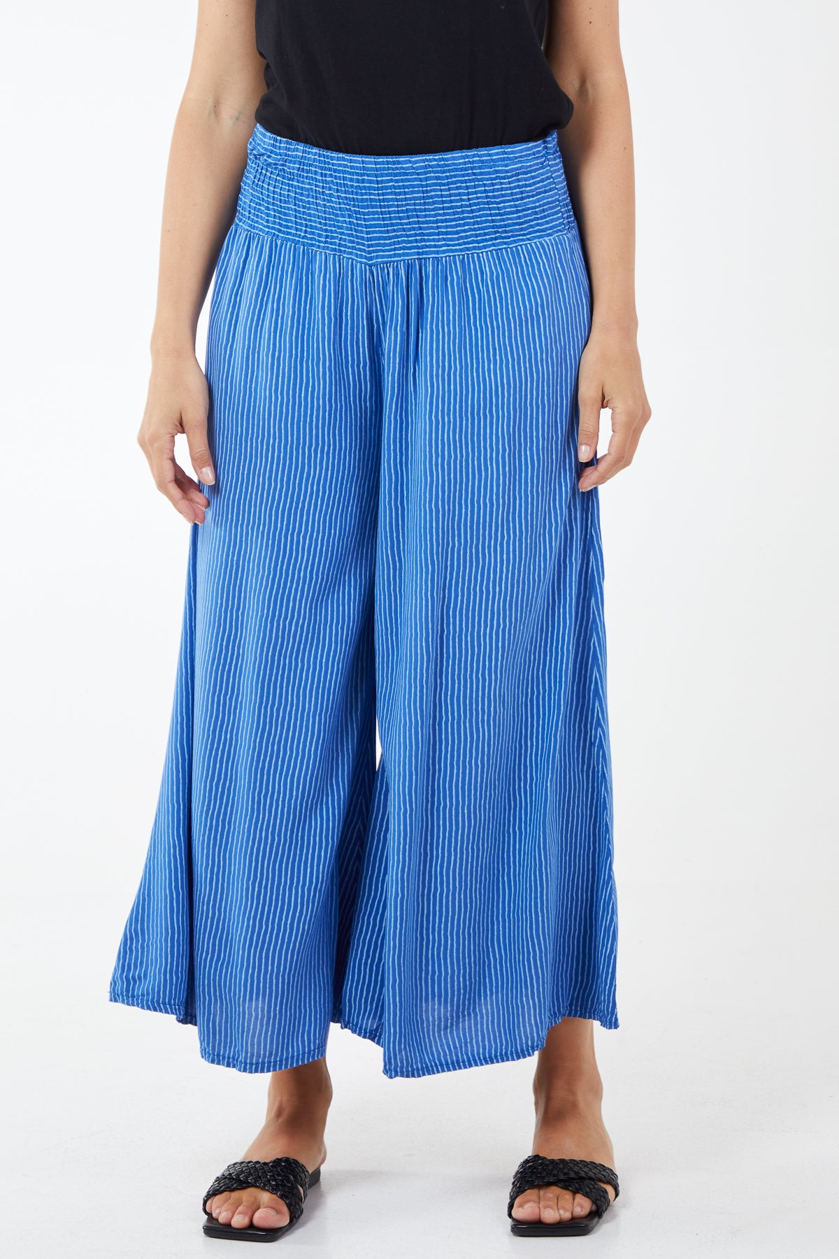 Pinstripe Wide Leg Trousers