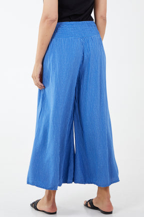 Pinstripe Wide Leg Trousers