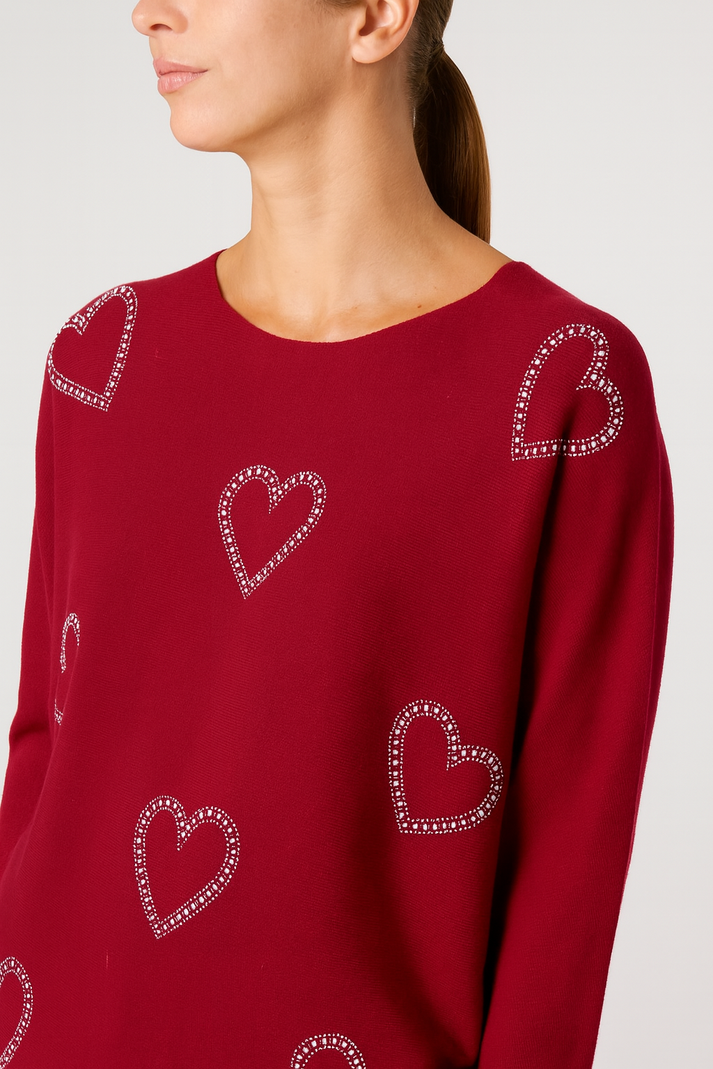 Sequin Heart Fine Knit Jumper
