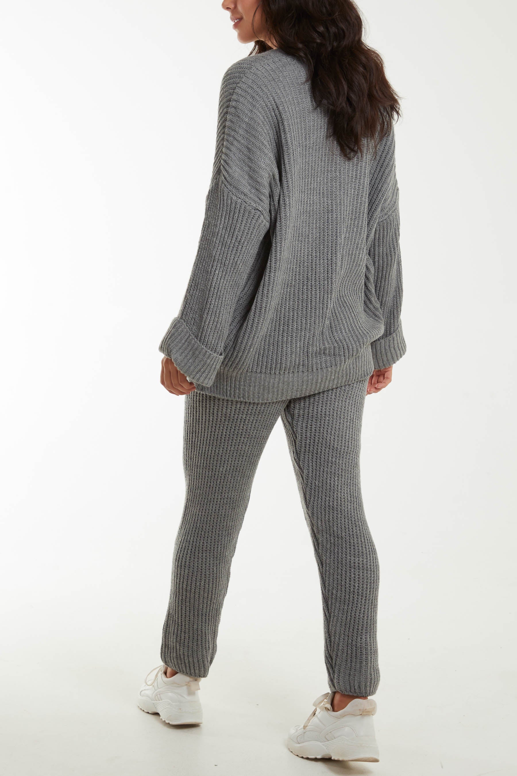 Ribbed Knit Cardigan & Joggers Co-Ord Set