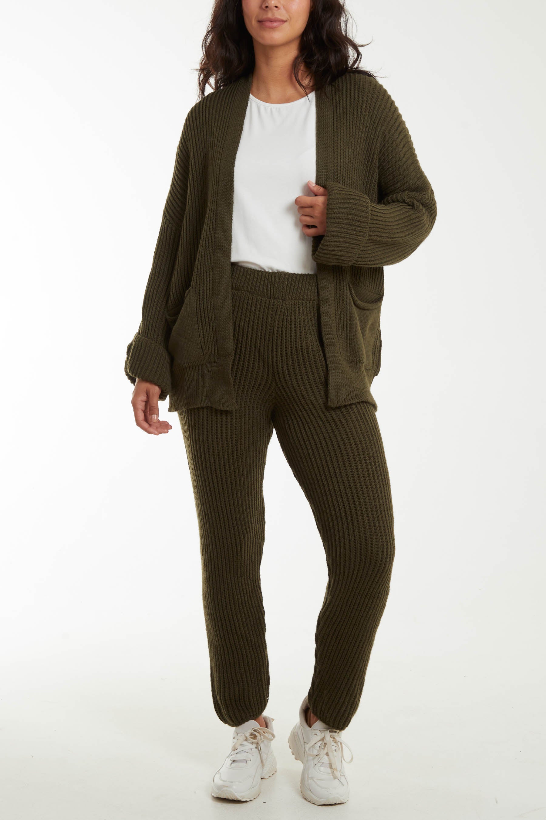 Ribbed Knit Cardigan & Joggers Co-Ord Set