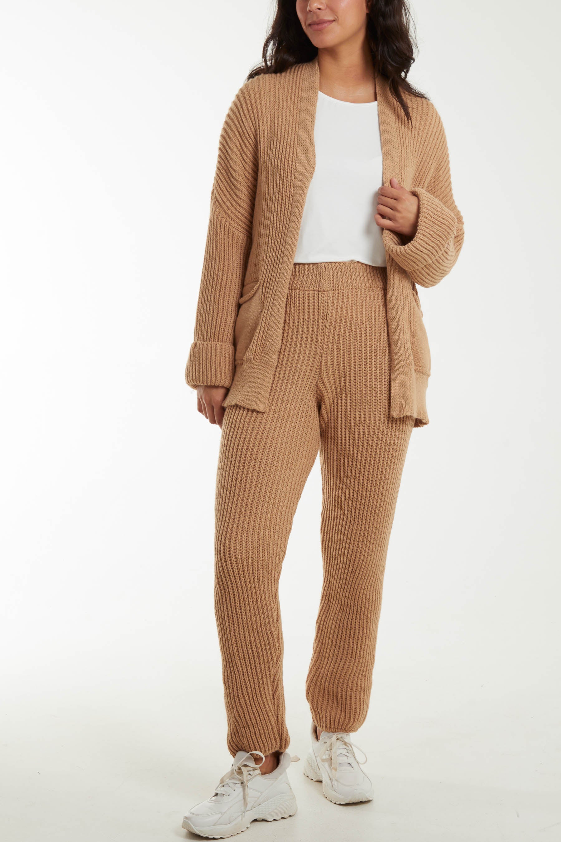 Ribbed Knit Cardigan & Joggers Co-Ord Set