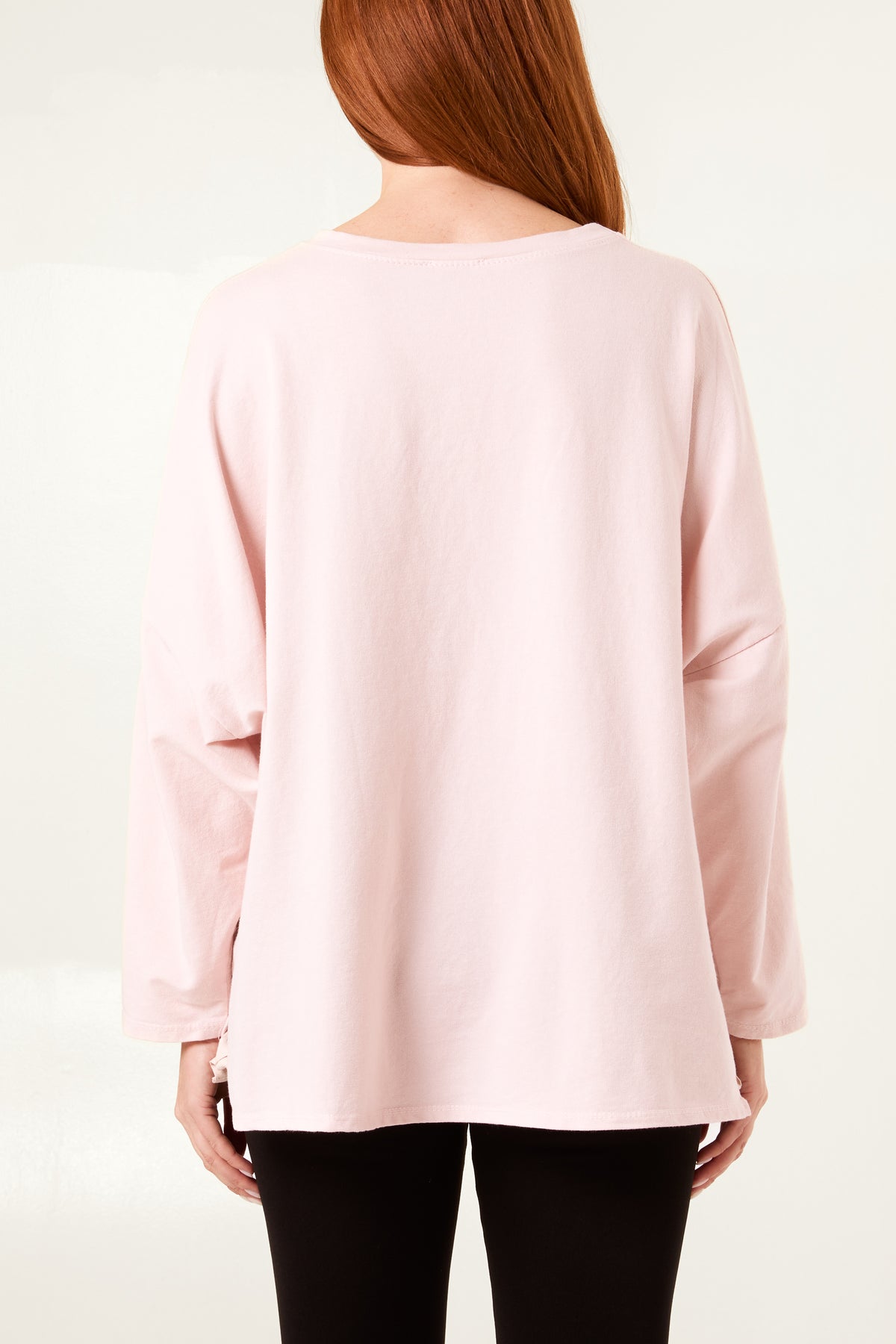 "Amour" Sequins Long Sleeve Cotton Top