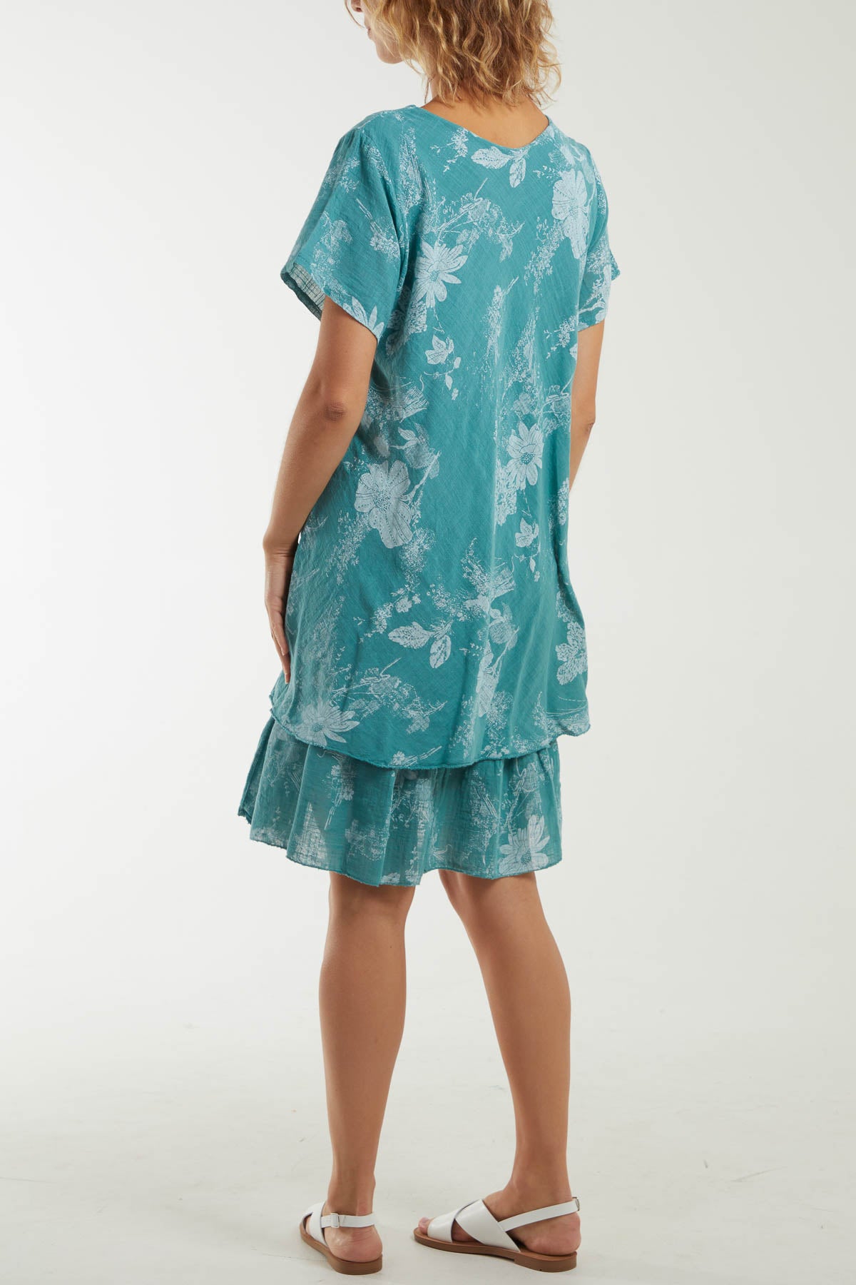 Floral Double Layer Short Sleeve Dress