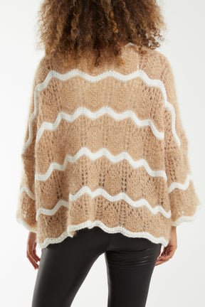 Zig Zag Stripe Oversize Jumper