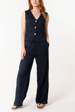 Waistcoat & Wide Leg Trousers Co-Ord