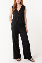 Waistcoat & Wide Leg Trousers Co-Ord