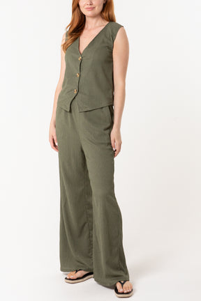 Waistcoat & Wide Leg Trousers Co-Ord