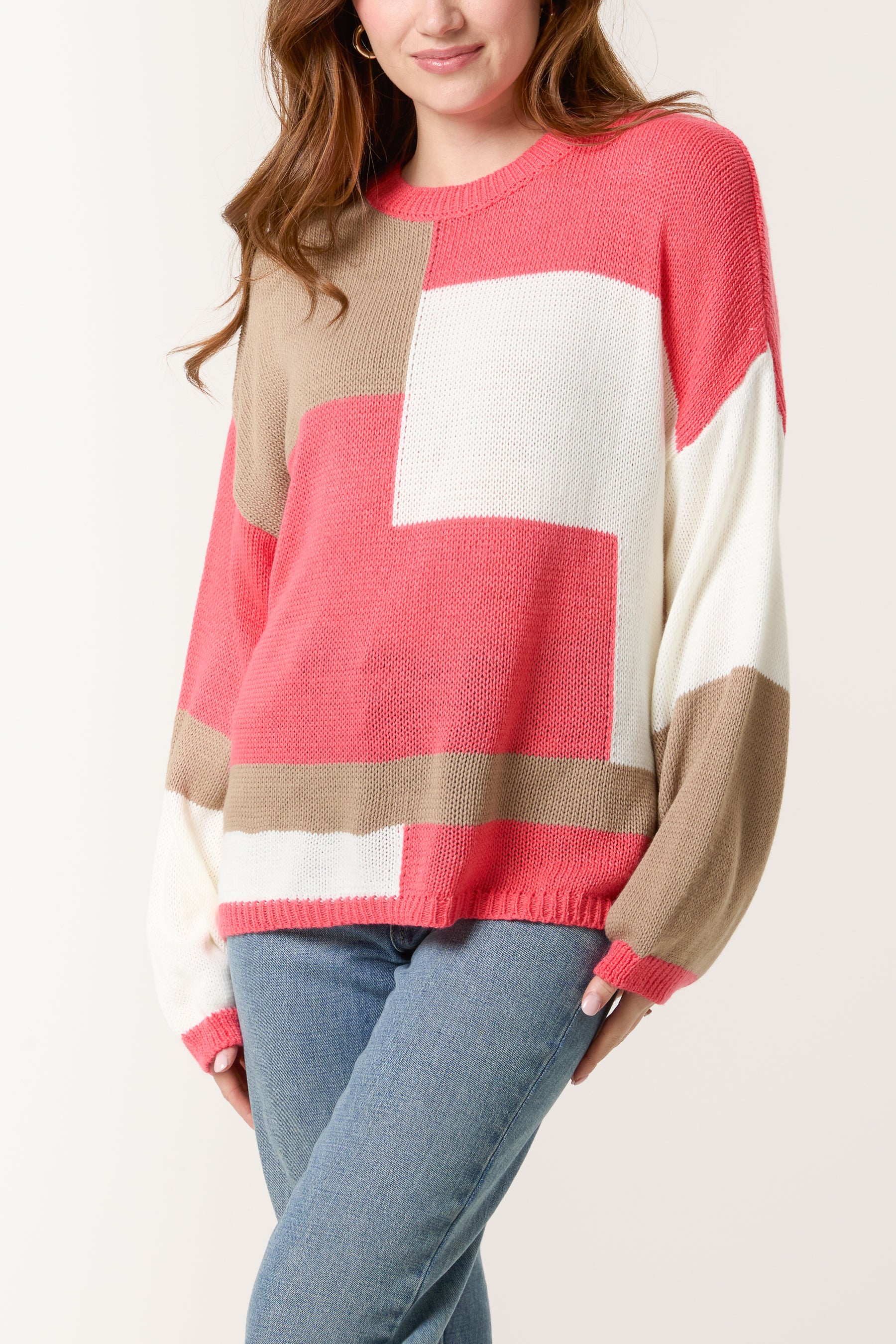 Colour Block Knit Jumper