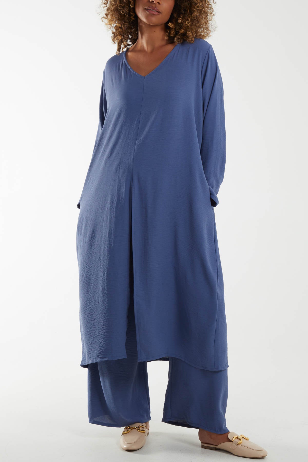 Long Sleeve Dress and Trousers Co-Ord Se