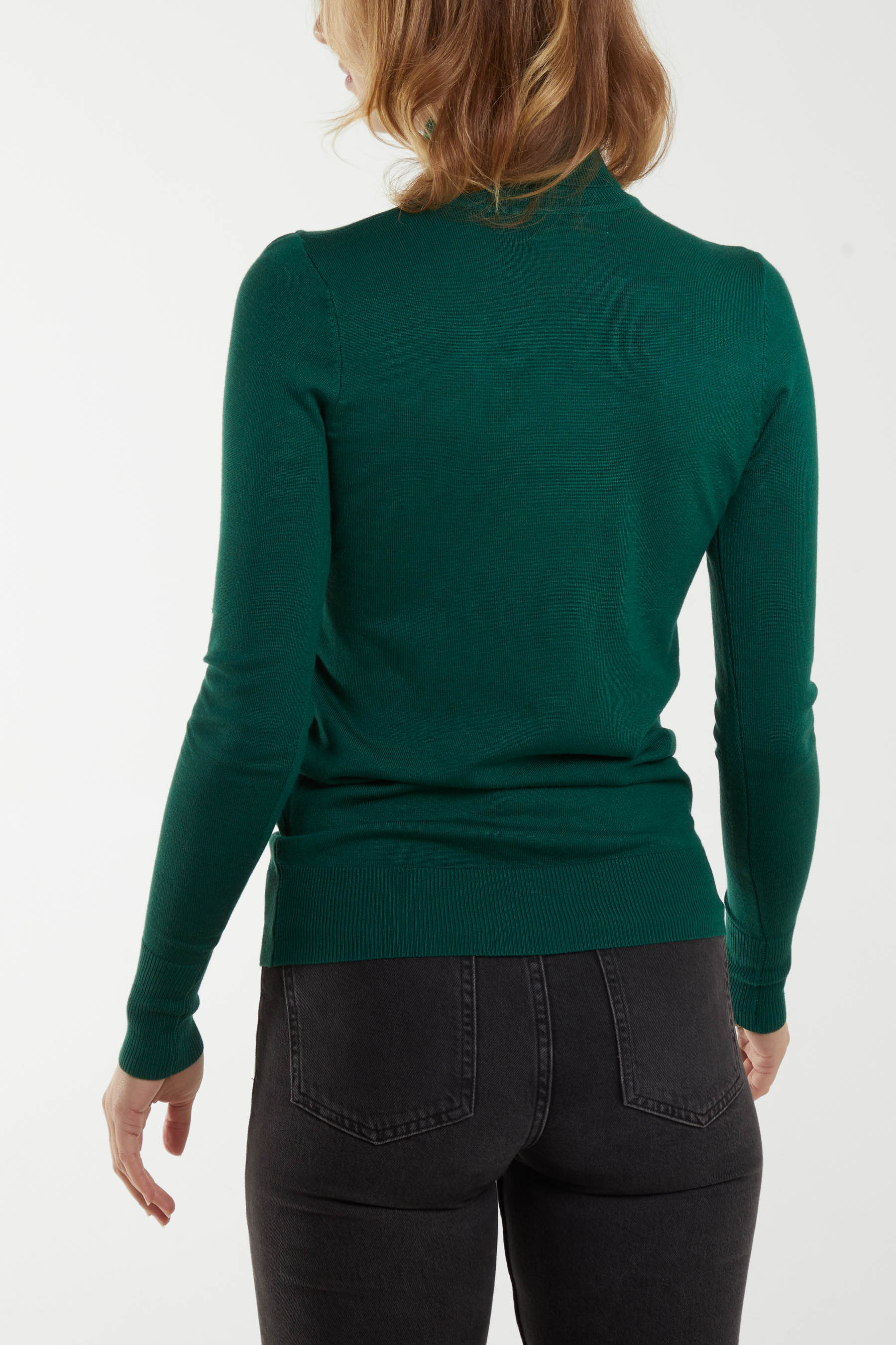 Jade Roll Neck Solid Top
