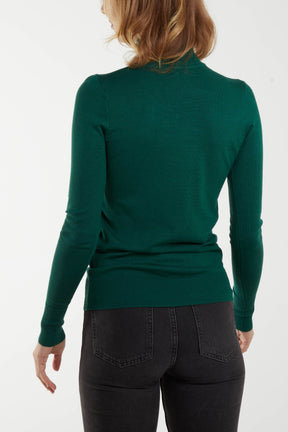 Jade Roll Neck Solid Top