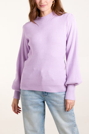 Lavender Soft Knit Round Neck Jumper