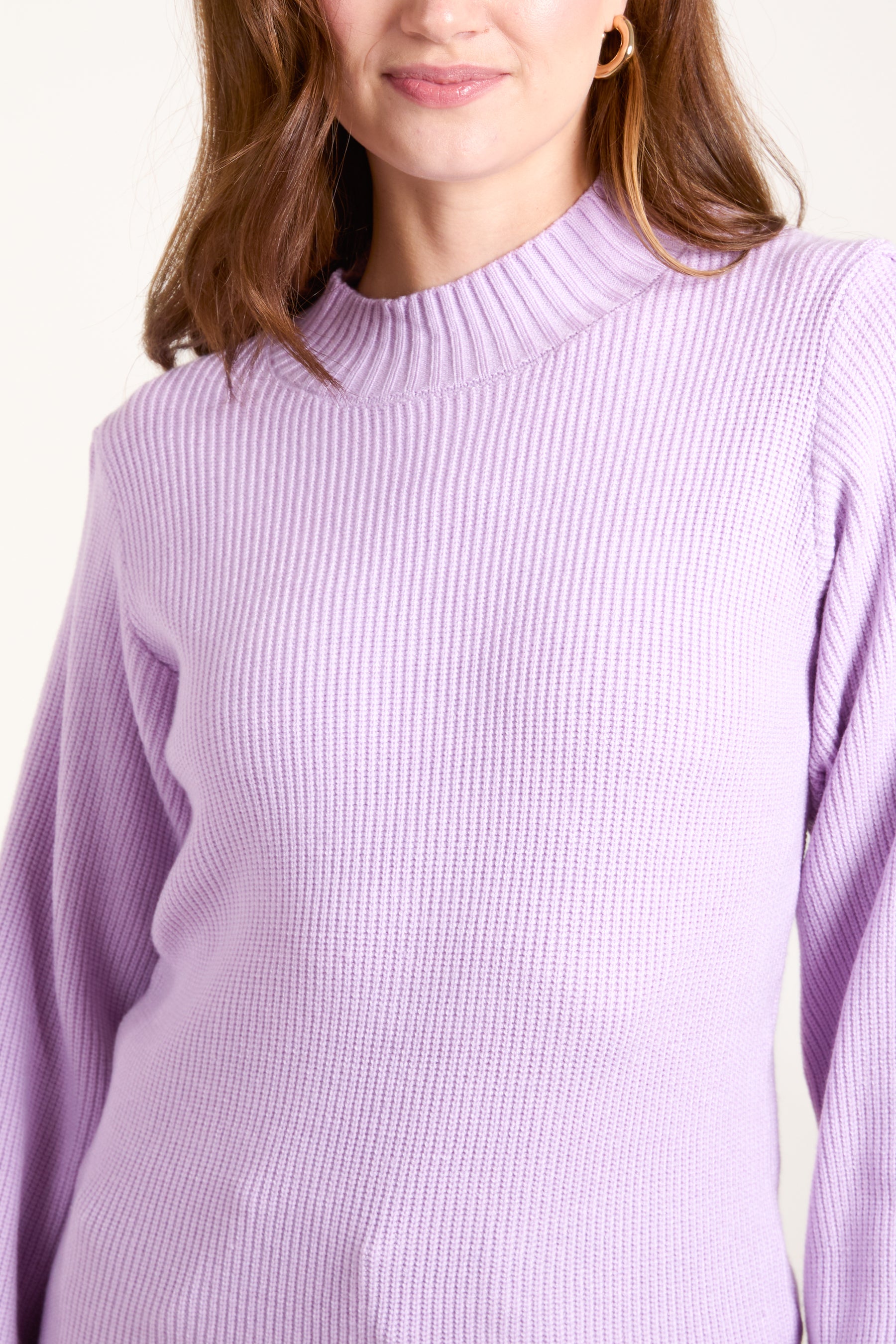 Lavender Soft Knit Round Neck Jumper