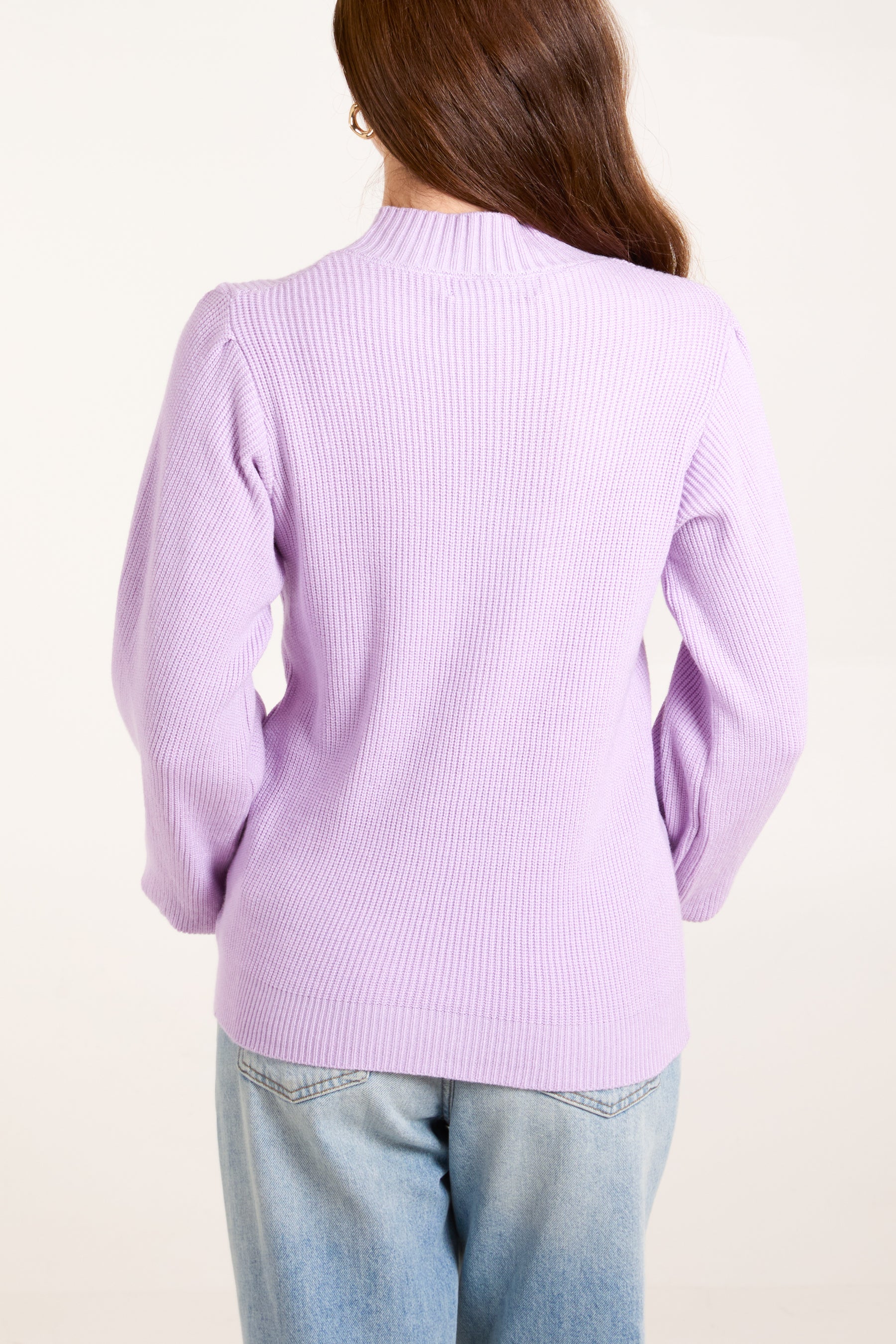 Lavender Soft Knit Round Neck Jumper