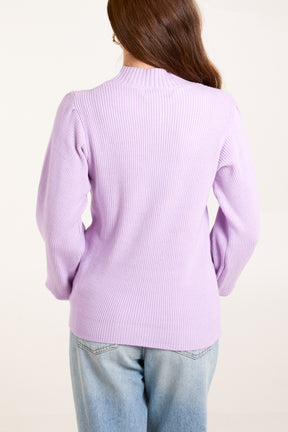 Lavender Soft Knit Round Neck Jumper