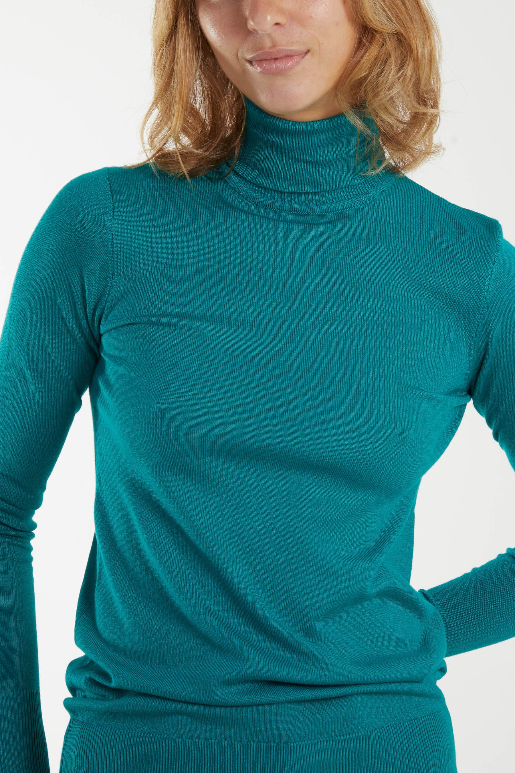 Mint Roll Neck Solid Top