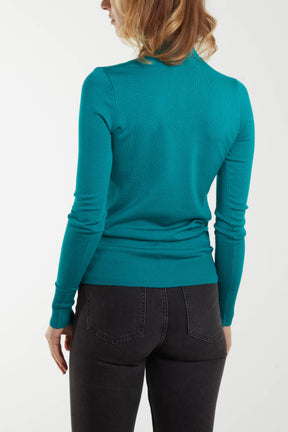 Mint Roll Neck Solid Top