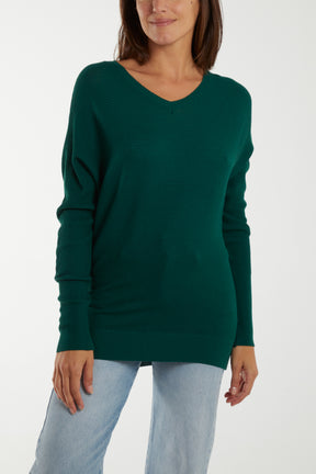 Jade V-Neck Ribbed Jumper