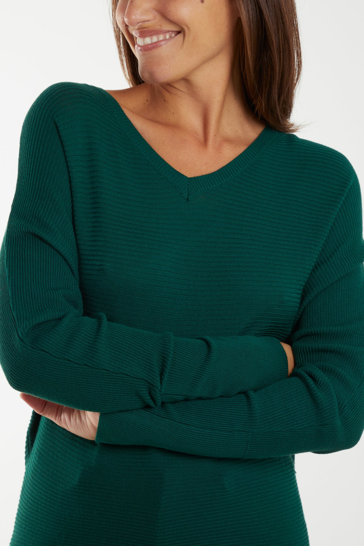 Jade V-Neck Ribbed Jumper