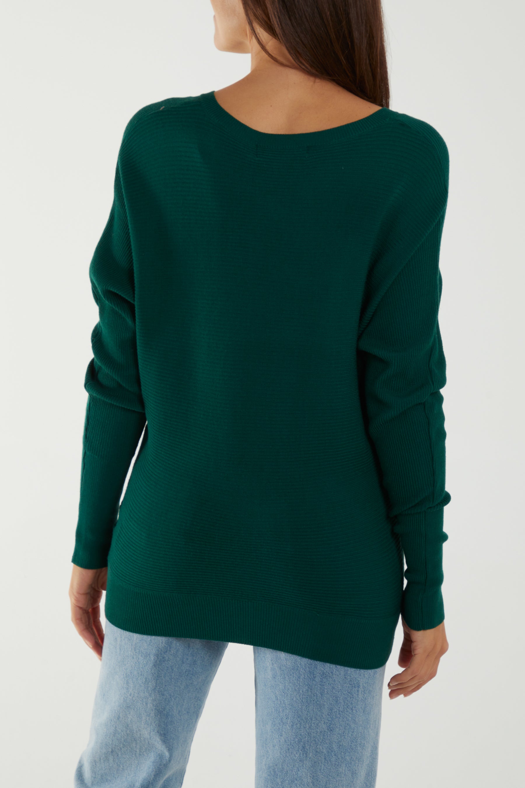 Jade V-Neck Ribbed Jumper