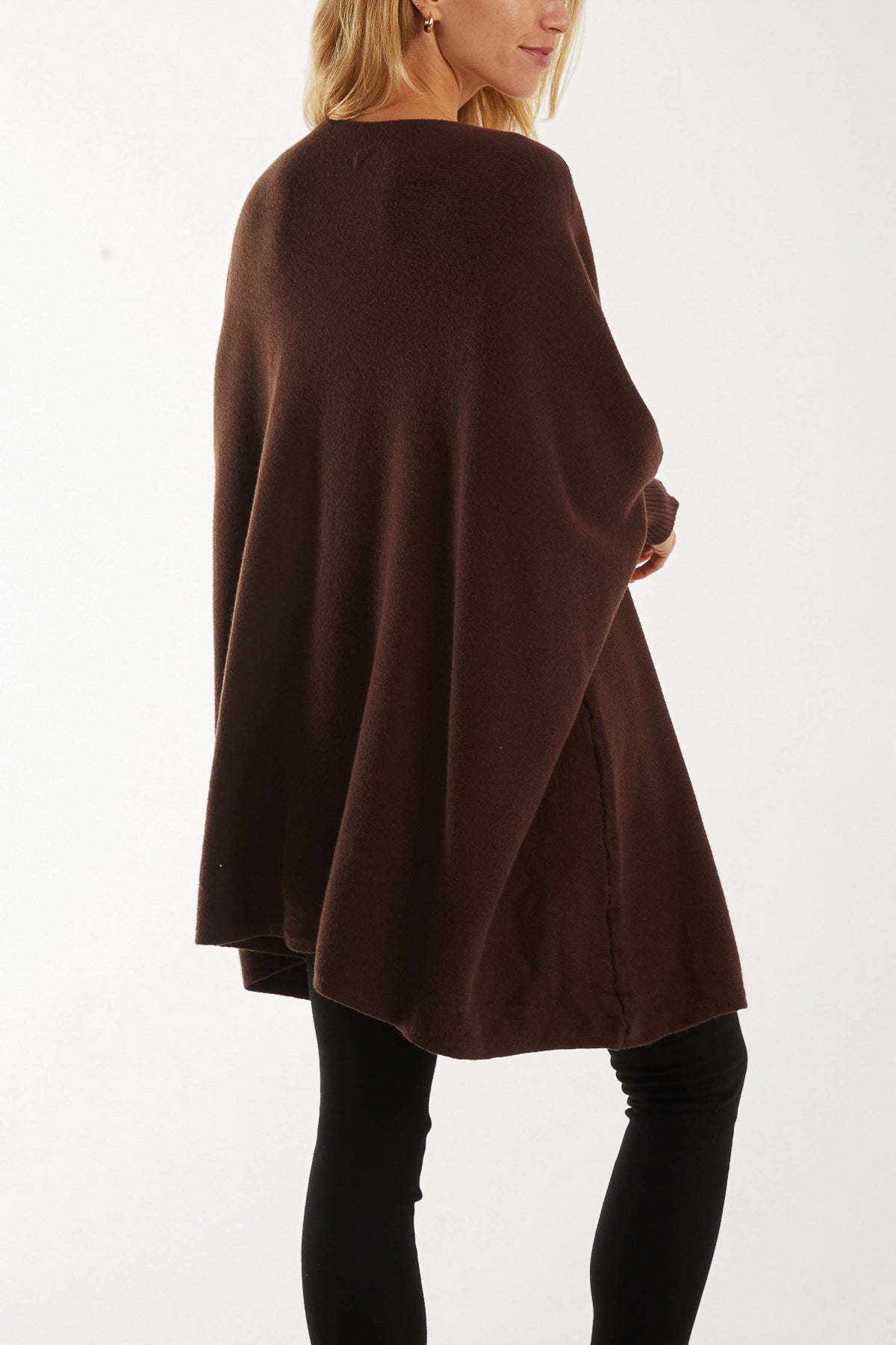 Ribbed Star Batwing Poncho