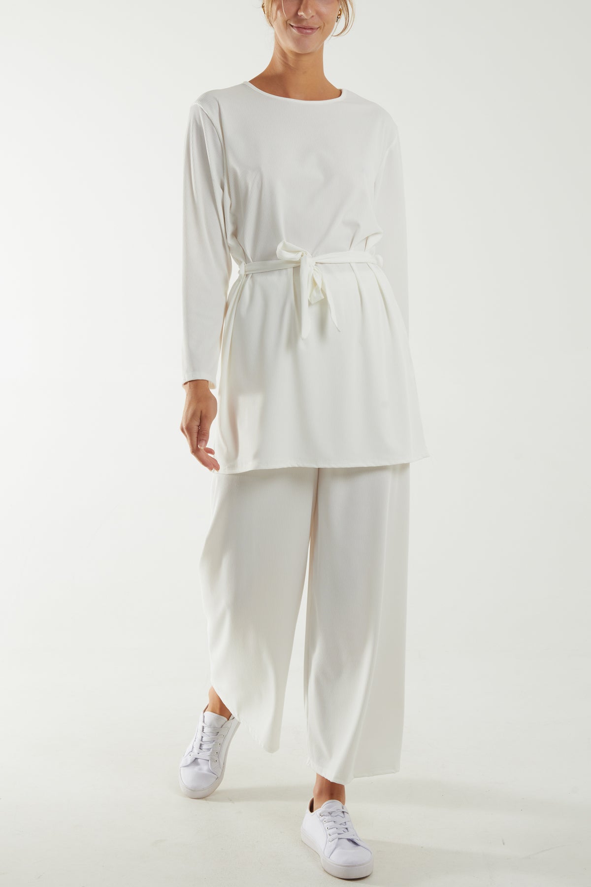 Tied Front Top & Trousers Belted Set