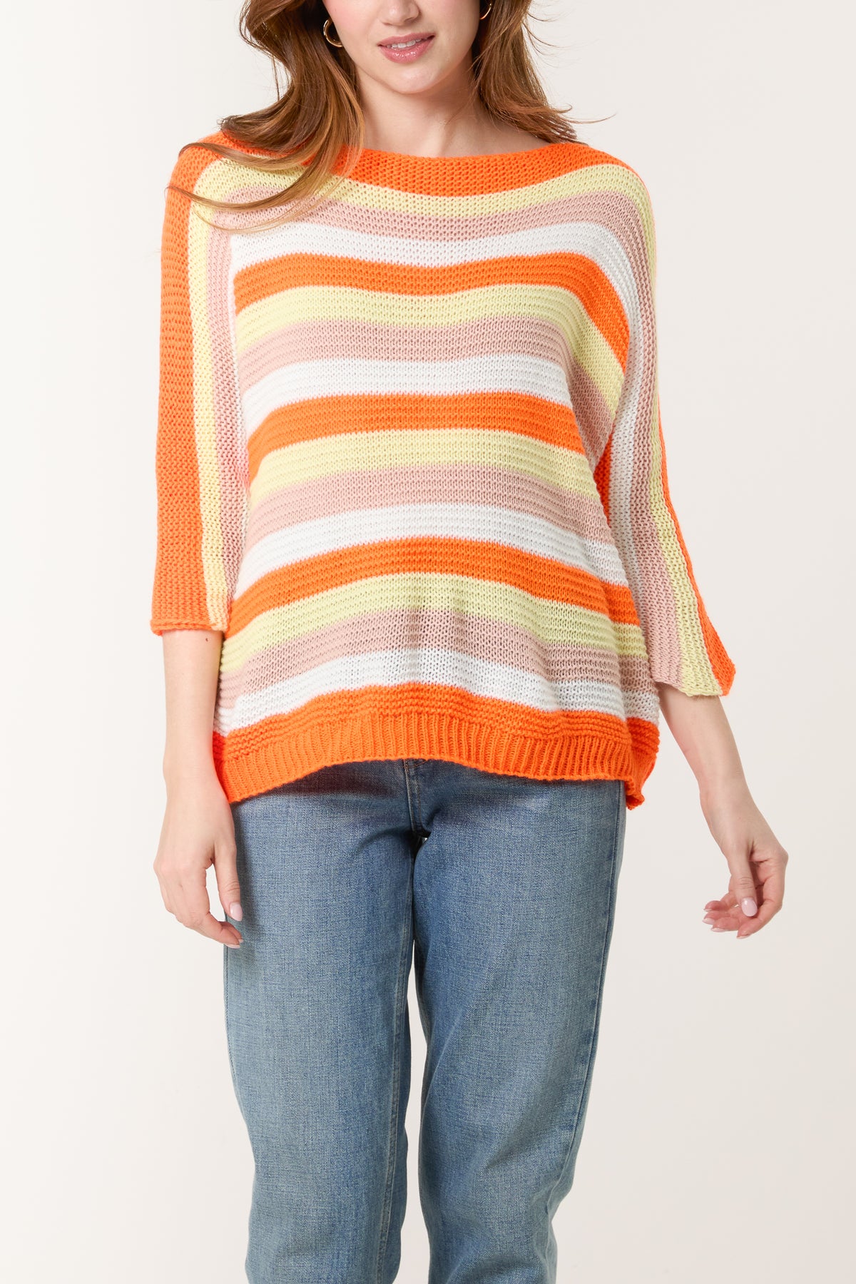 Rainbow Striped Knit Jumper