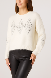 Sequin Diamond Knit Jumper