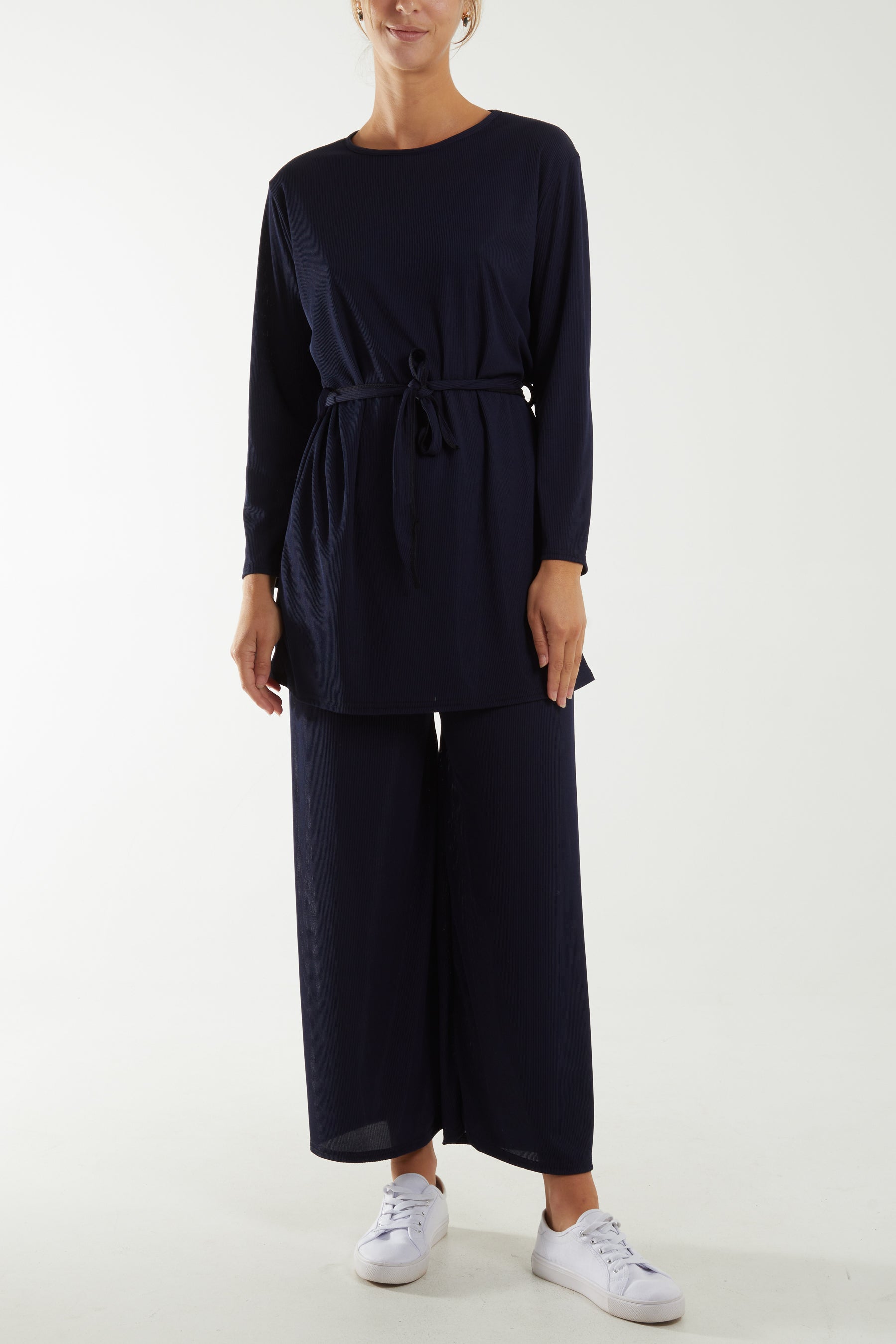 Tied Front Top & Trousers Belted Set