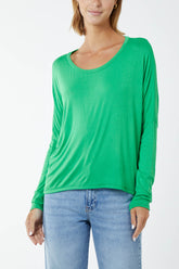 Basic Long Sleeve High Low Top