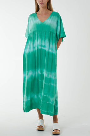 V-Neck Tie Dye Maxi Dress