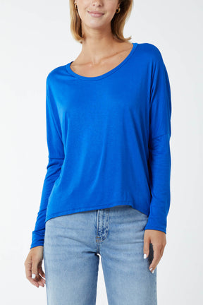 Basic Long Sleeve High Low Top